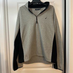 Gray & Black Nautica Fuzzy Quarter Zip Size XL